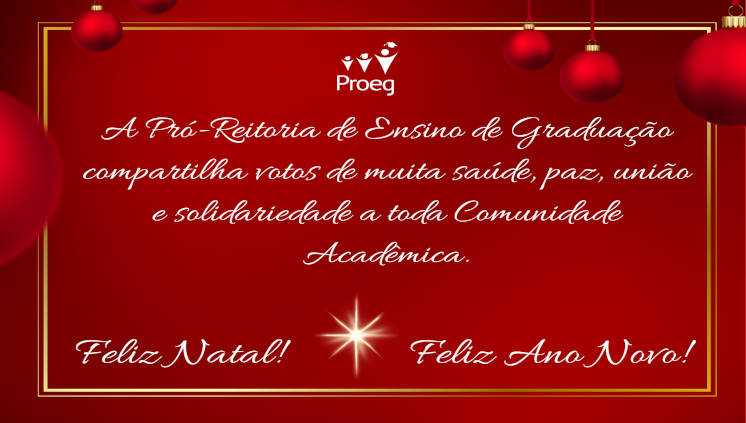 A Equipe Proeg deseja a todos os nossos discentes um Feliz 2026!